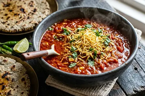 Sev Lasan Curry (સેવ લસણ શાક)